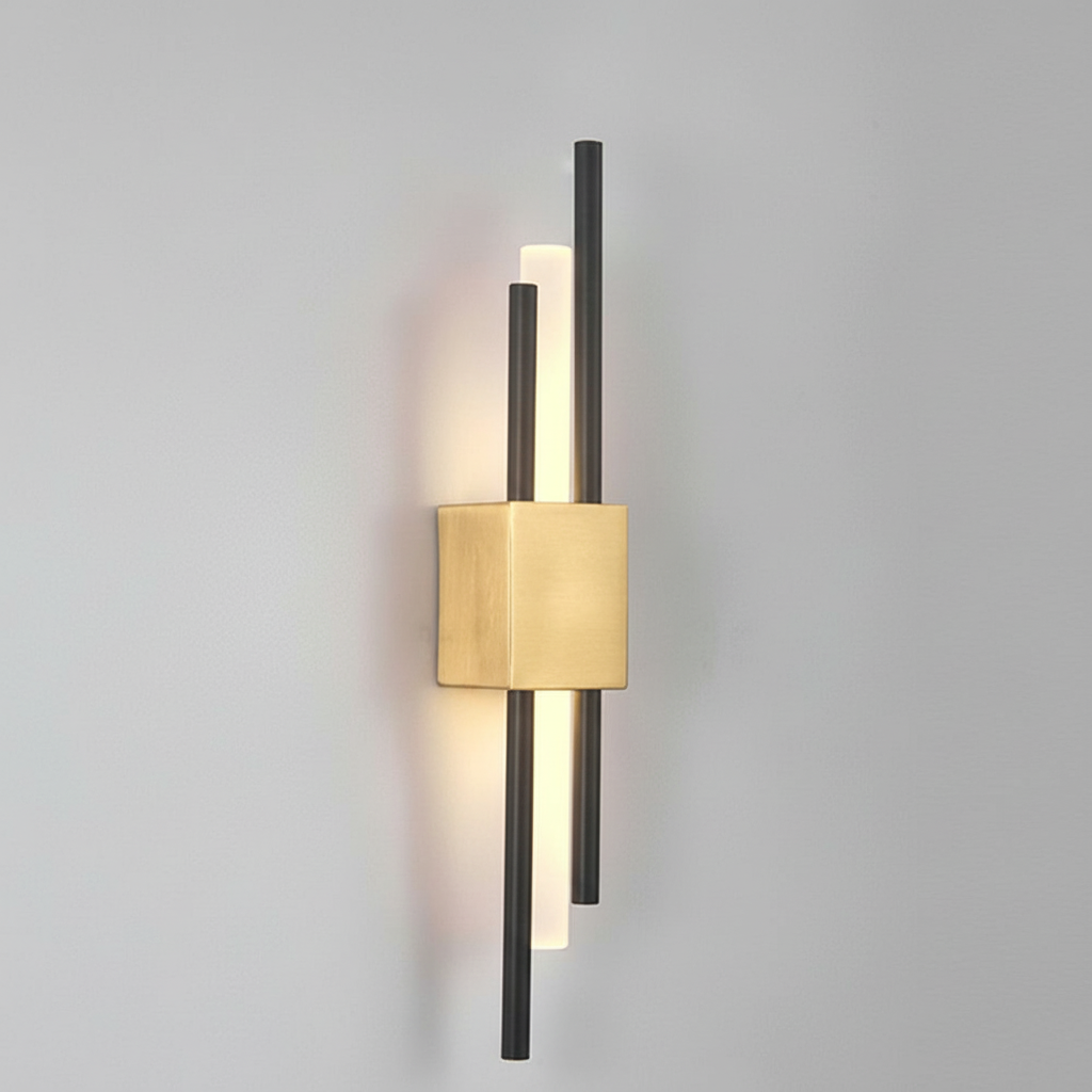Black and Gold Wall Sconce Iron Acrylic | 50 x 8 cm | 6W 480 Lumens LED