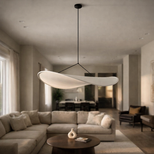 Japandi Silk Fabric Pendant Light | 40cm 50cm 60cm 80cm | Warm White LED