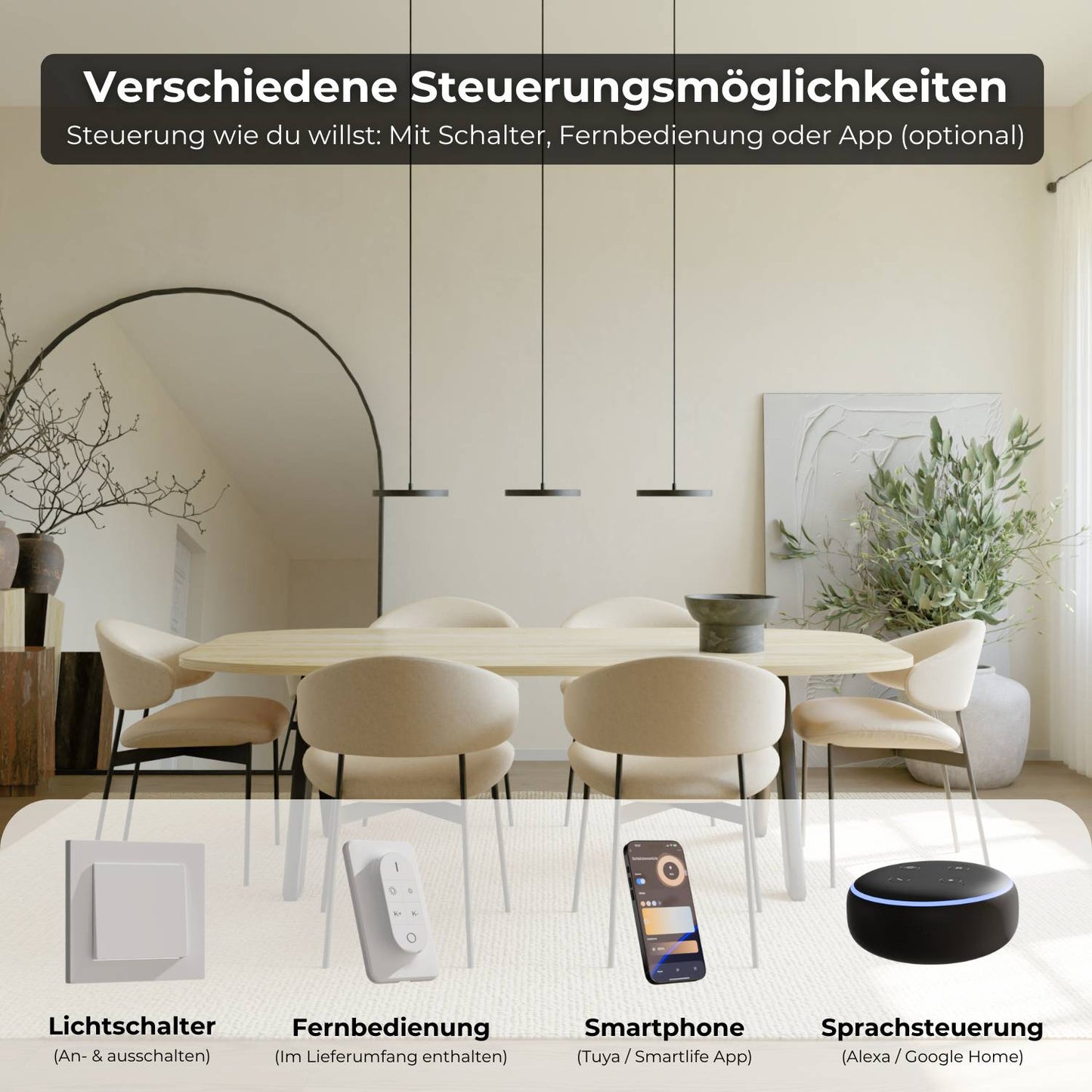 Evanos | Modern Glass Pendant Light for Kitchen Lighting