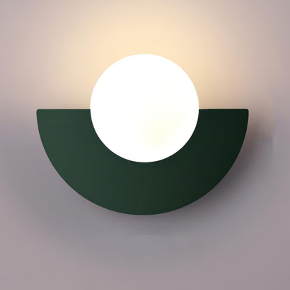 Wall Sconce Minimalist Spherical Design | 20cm Glass & Iron | Multiple Colors