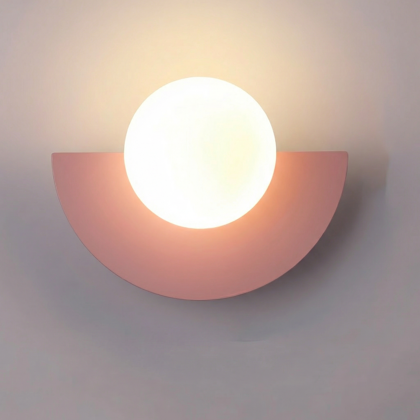 Wall Sconce Minimalist Spherical Design | 20cm Glass & Iron | Multiple Colors