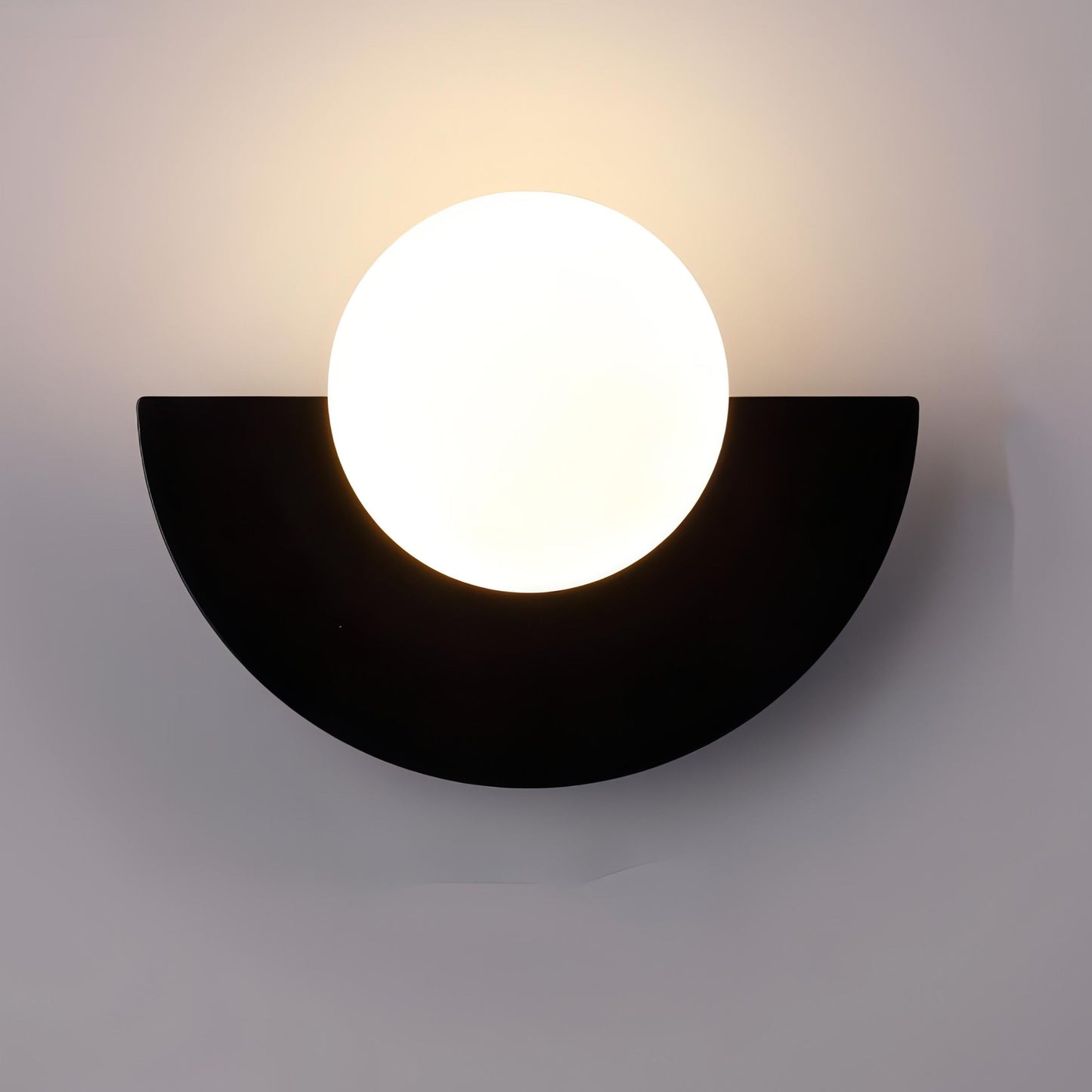 Wall Sconce Minimalist Spherical Design | 20cm Glass & Iron | Multiple Colors