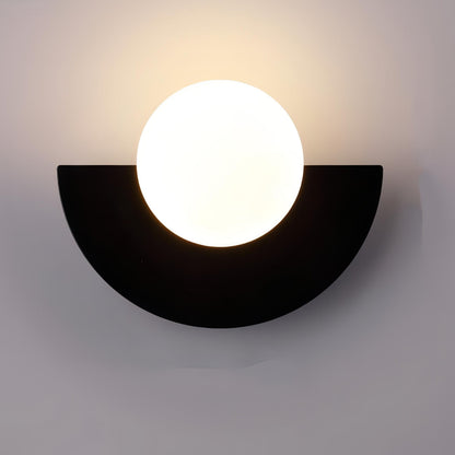 Wall Sconce Minimalist Spherical Design | 20cm Glass & Iron | Multiple Colors