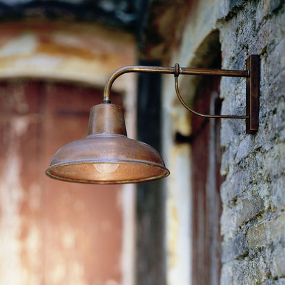 Florence Antique Solid Copper Wall Lamp | 250mm 300mm Dia | G95 Motion Sensor