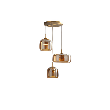Retro Glass Pendant Light Smoke Grey | 3-Color LED | 200cm Adjustable | 260V