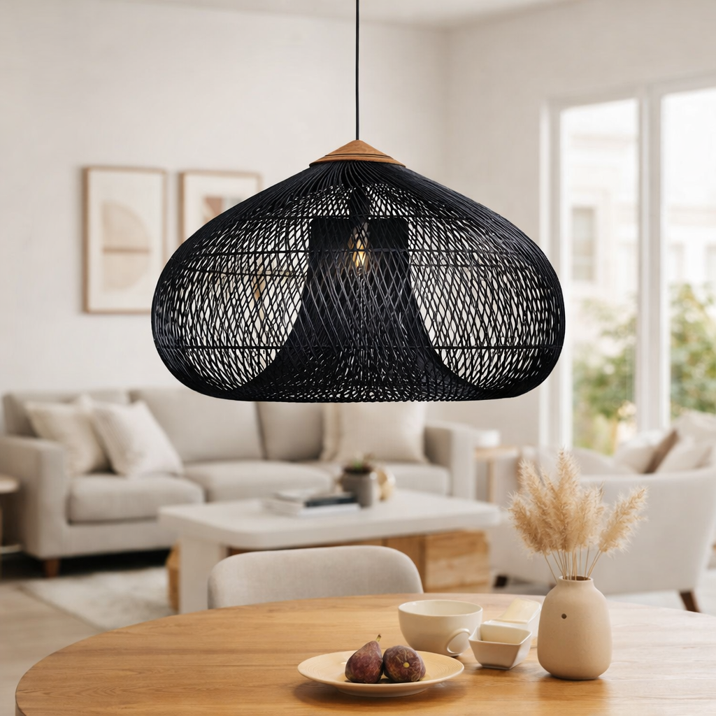 ndmade Wisteria Rattan Pendant Light | 40cm 50cm 60cm | Natural 3000K LED