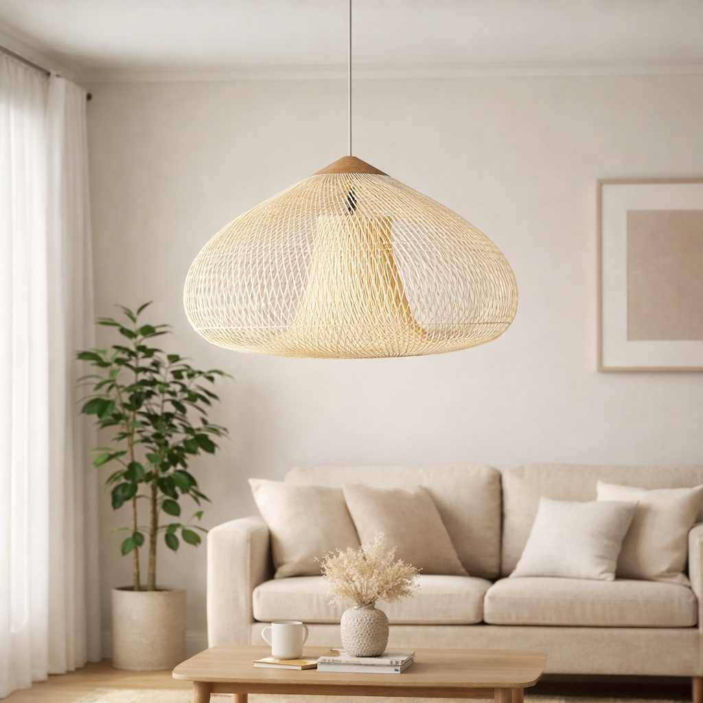 ndmade Wisteria Rattan Pendant Light | 40cm 50cm 60cm | Natural 3000K LED