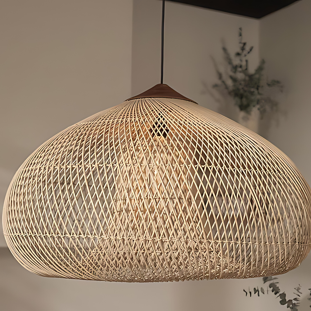 ndmade Wisteria Rattan Pendant Light | 40cm 50cm 60cm | Natural 3000K LED