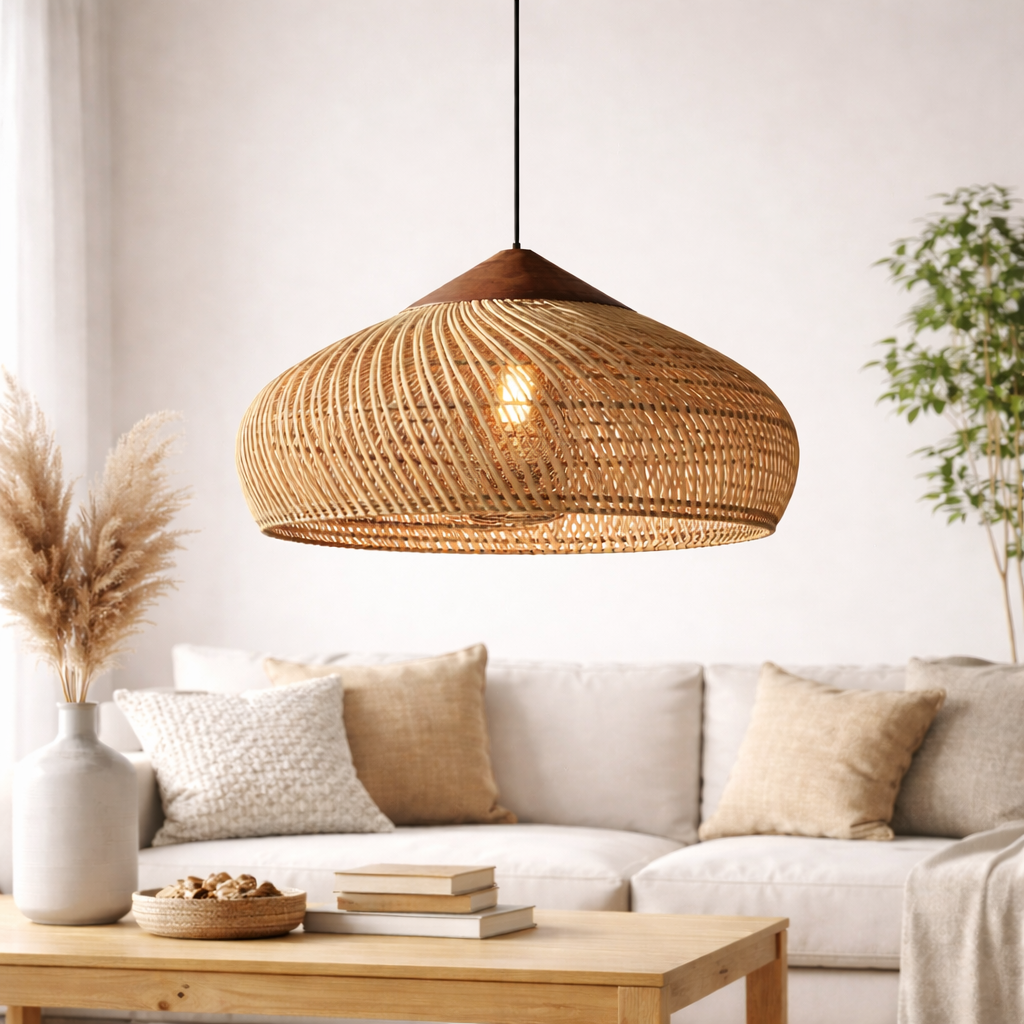 Handwoven Bamboo Rattan Pendant Light | 40cm 50cm 60cm | Natural 3000K LED