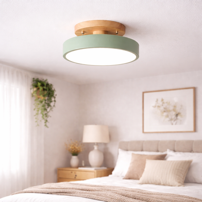 Ceiling Light Nordic Round Wood LED | Semi-Flush Mount | 20cm 23cm 30cm | 18W