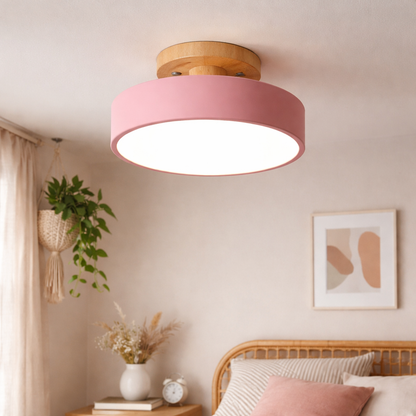 Ceiling Light Nordic Round Wood LED | Semi-Flush Mount | 20cm 23cm 30cm | 18W