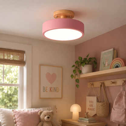 Ceiling Light Nordic Round Wood LED | Semi-Flush Mount | 20cm 23cm 30cm | 18W