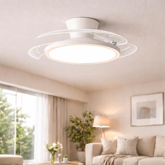 Invisible Ceiling Fan with LED Light | 52-Inch DC Motor | Remote Control ABS