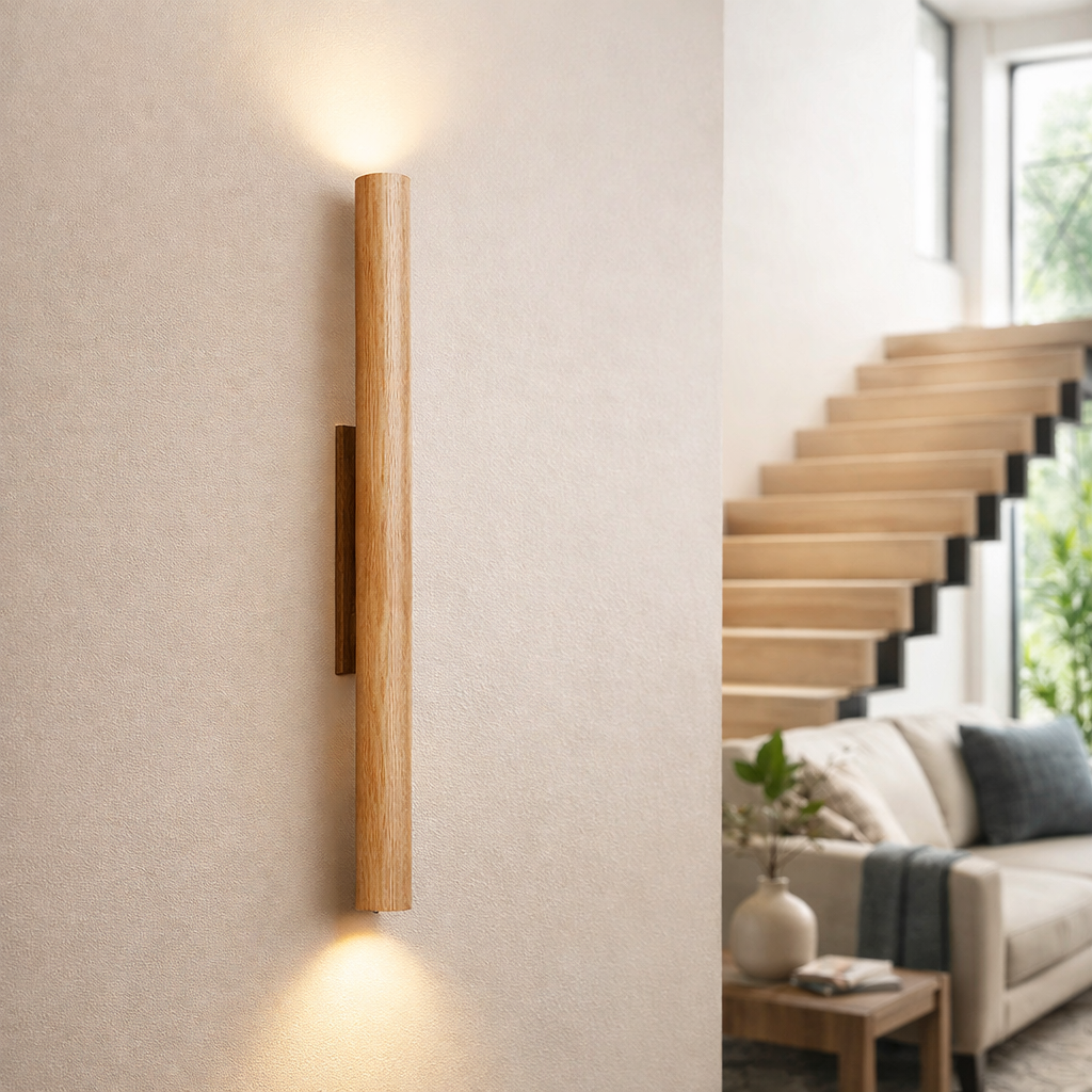Japandi Travertine Tube Wall Light Up Down | E27 | 16cm 23cm 28cm 32cm | 220V