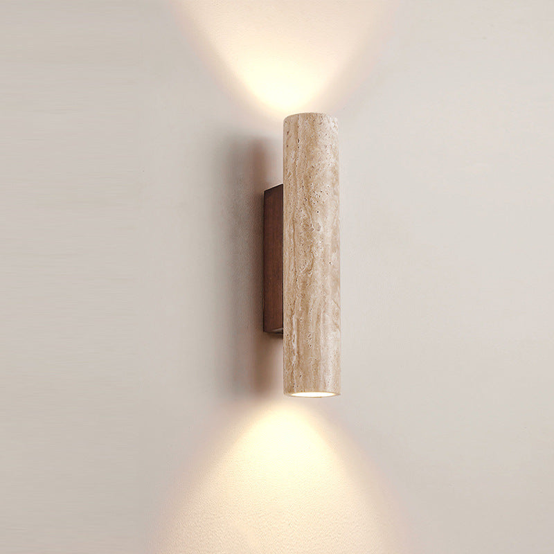 Japandi Travertine Tube Wall Light Up Down | E27 | 16cm 23cm 28cm 32cm | 220V