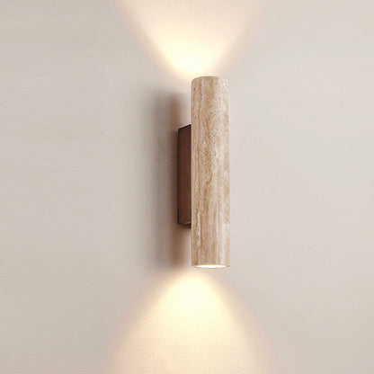 Japandi Travertine Tube Wall Light Up Down | E27 | 16cm 23cm 28cm 32cm | 220V