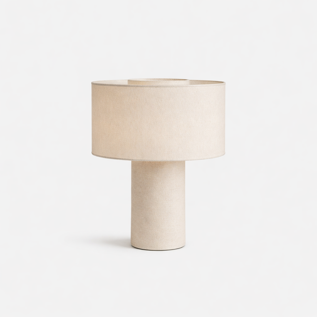 Minimalist Cream Table Lamp | 38.5cm | Plug-in Electric | Ambient Lighting