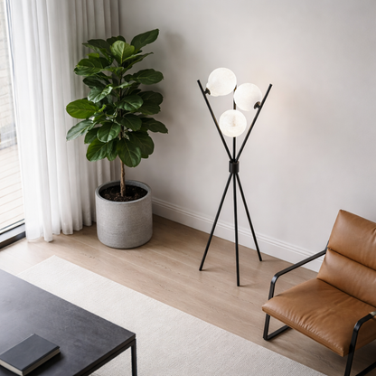 Contemporary LED Moon Floor Table Lamp | G9 x 3 | 25.6in to 65in Height