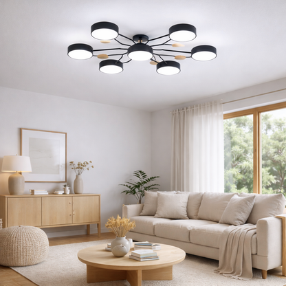 Modern LED Chandelier Iron Acrylic | 37 x 5.5 Inch | 84W 6720 Lumens 240V