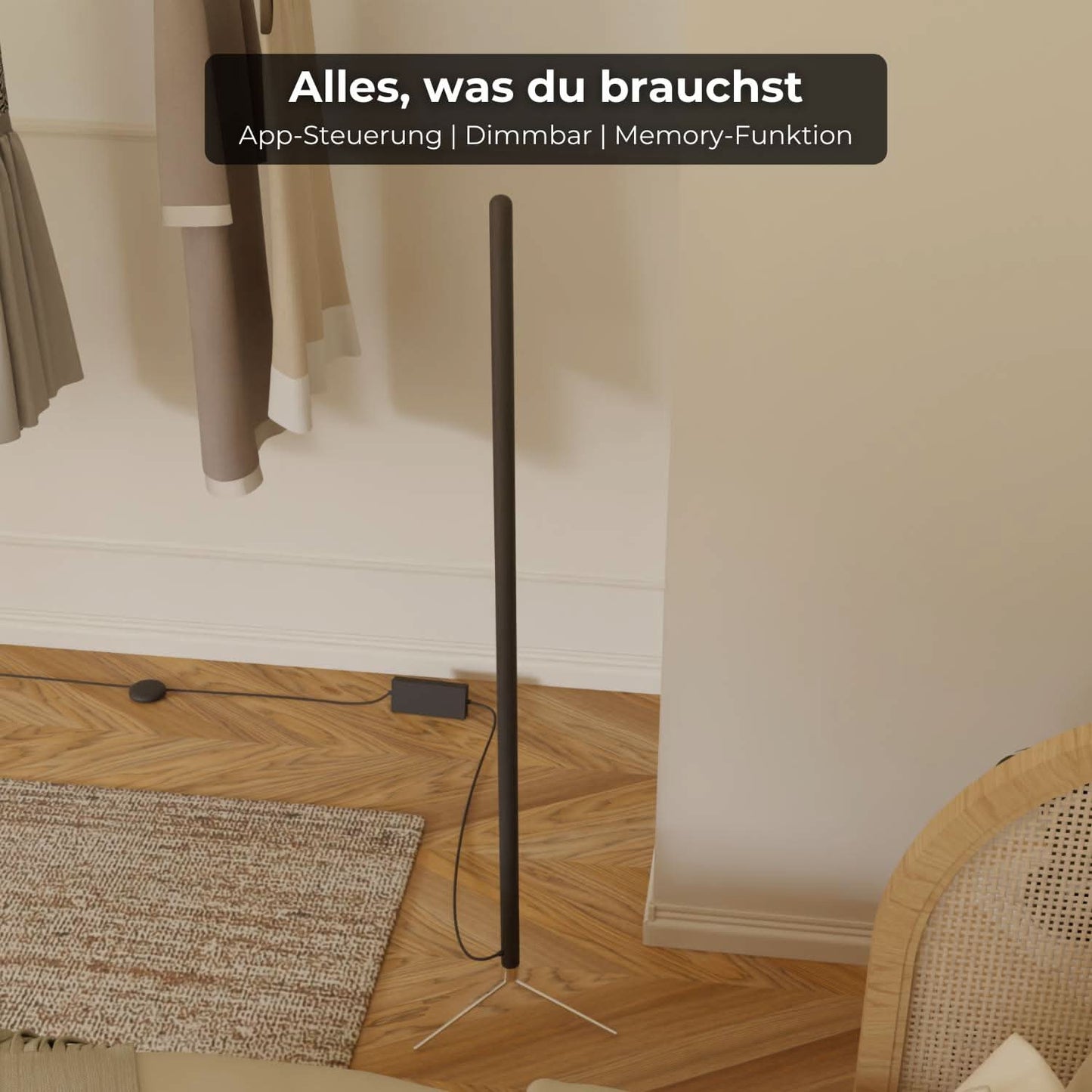 Levana | Modern Black Floor Lamp for Living Room