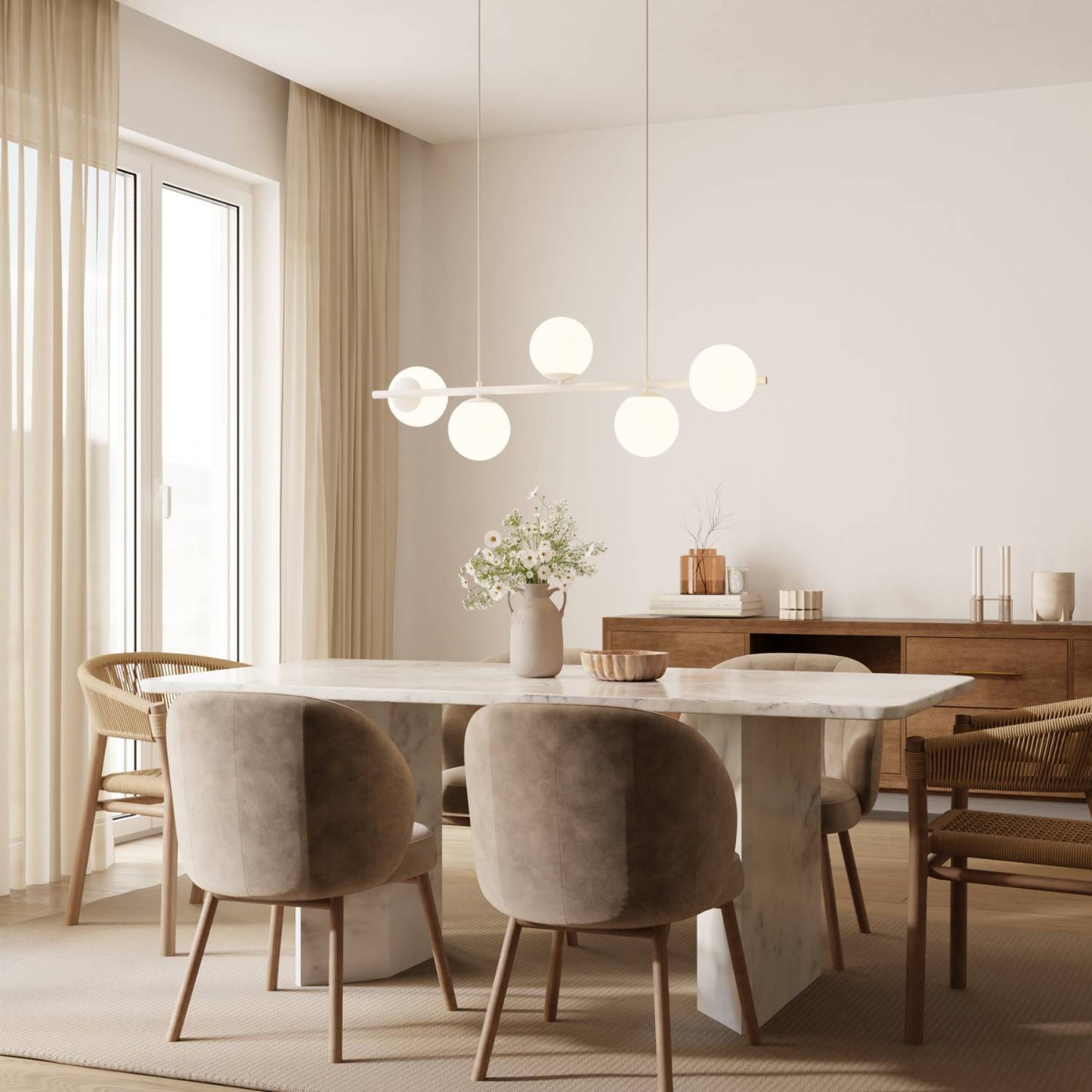 Livana | Modern Glass Pendant Light for Dining Room