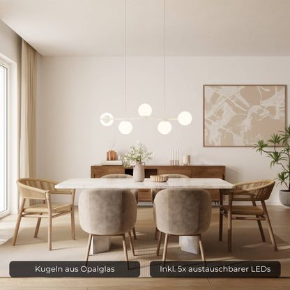 Livana | Modern Glass Pendant Light for Dining Room
