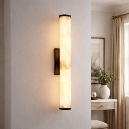 LED Spanish Marble Resin Wall Sconce | 40cm 50cm | Gold Black | Warm White