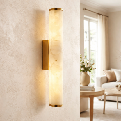 LED Spanish Marble Resin Wall Sconce | 40cm 50cm | Gold Black | Warm White
