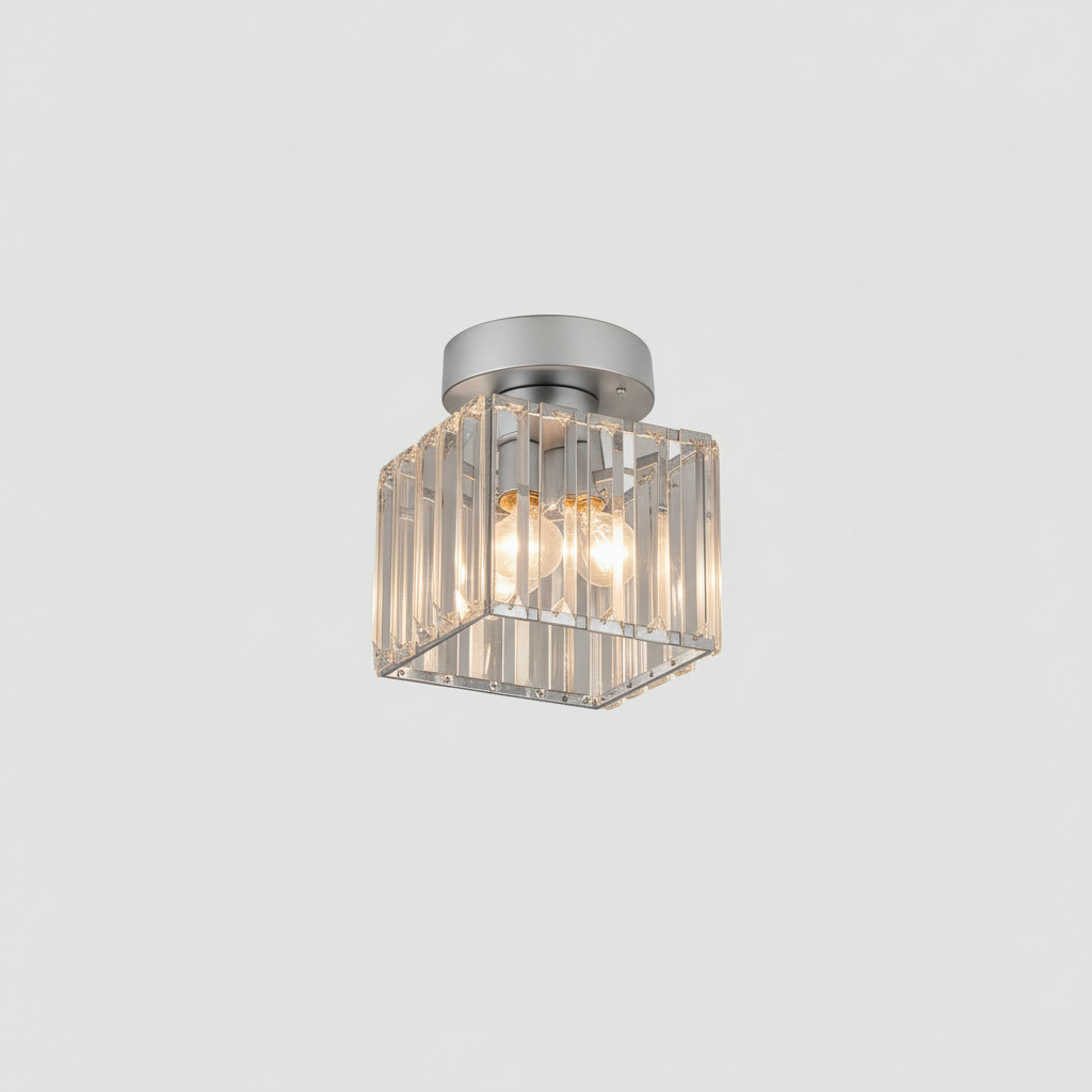 Black Brass Crystal Ceiling Flush Mount Light | E27 | 240V Indoor LED Decor