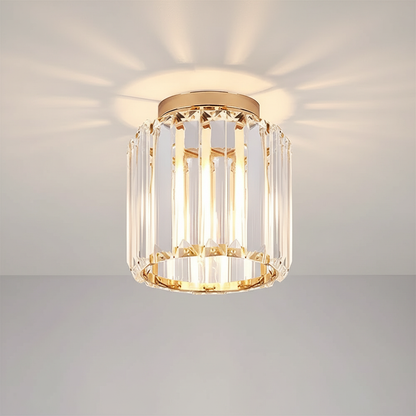 Black Brass Crystal Ceiling Flush Mount Light | E27 | 240V Indoor LED Decor
