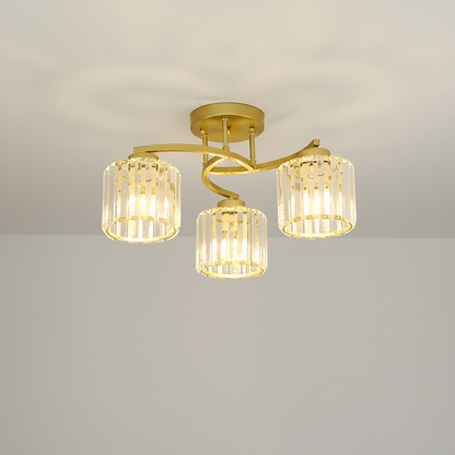 Ceiling Flush Mount Light Iron Crystal | 53 x 26 cm | E27 x 3 Triple LED