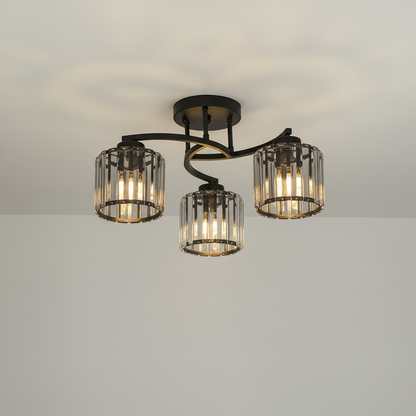Ceiling Flush Mount Light Iron Crystal | 53 x 26 cm | E27 x 3 Triple LED