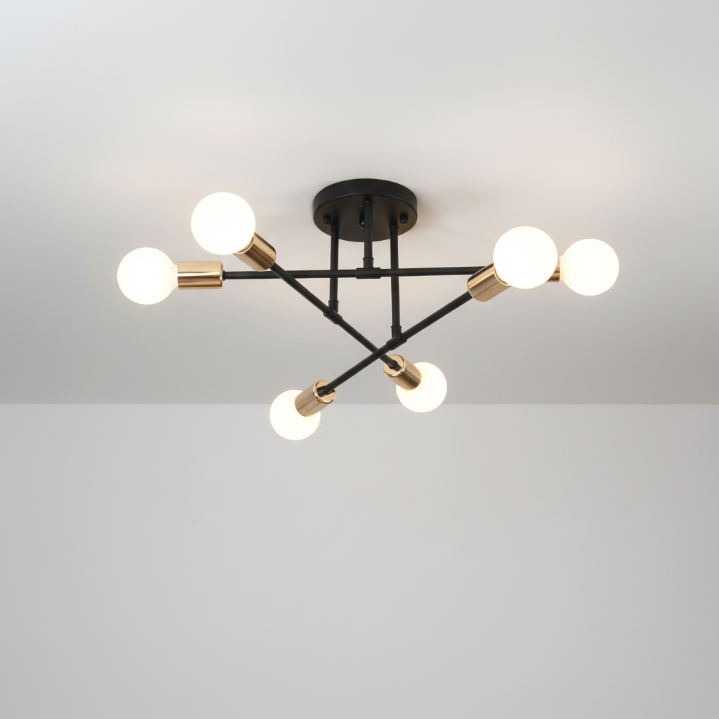 Modern Ceiling Flush Mount Light 6 Light | 27.5 Inch | E26 E27 Metal LED