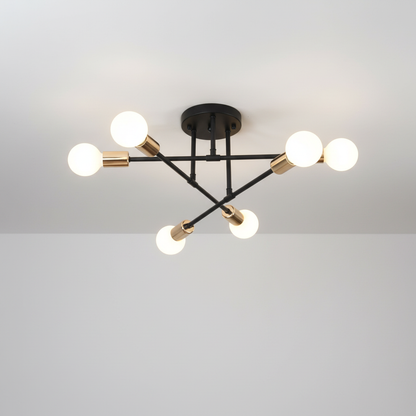 Modern Ceiling Flush Mount Light 6 Light | 27.5 Inch | E26 E27 Metal LED