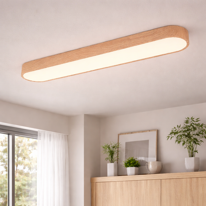 Oval LED Ceiling Flush Mount Wood Grain | 24W 36W | 3000K 6000K Warm Cool