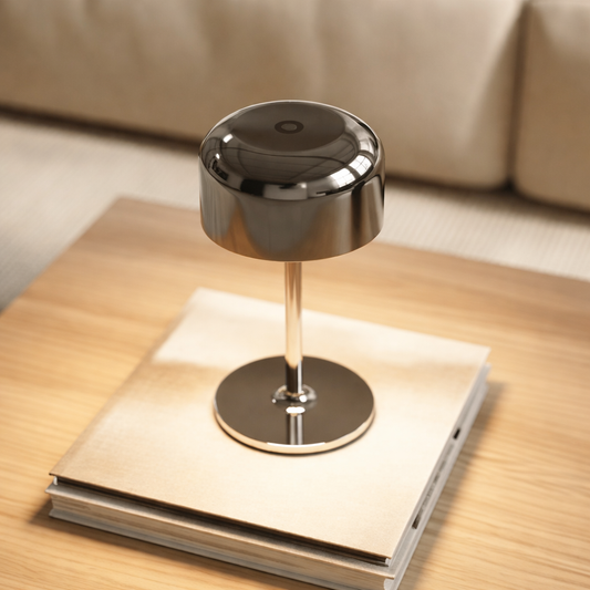 Modern Chrome Table Lamp | 21cm | Plug-in Electric | Ambient Reading Light