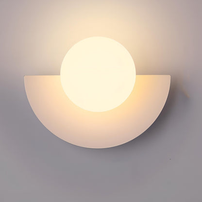 Wall Sconce Minimalist Spherical Design | 20cm Glass & Iron | Multiple Colors