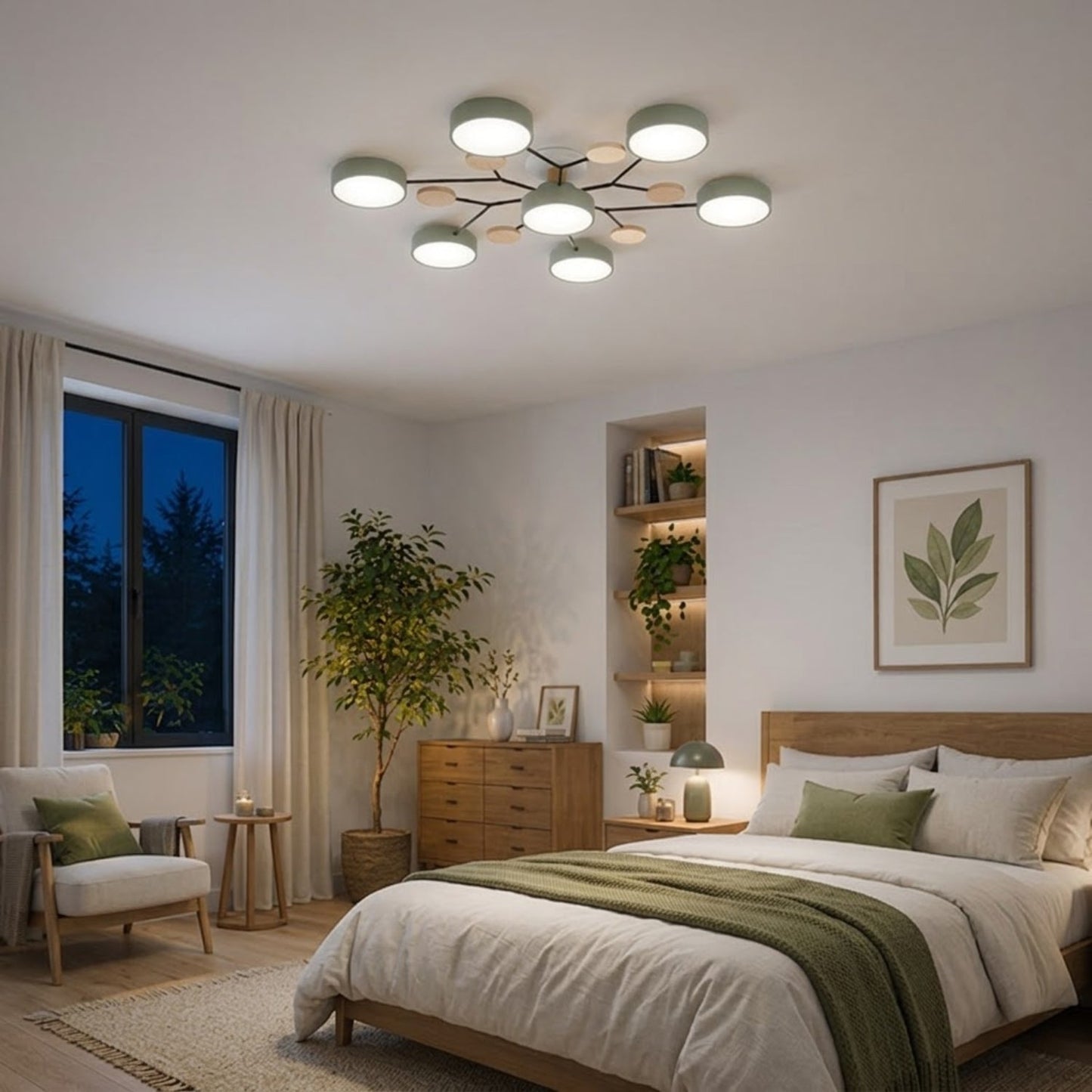 Modern LED Chandelier Iron Acrylic | 37 x 5.5 Inch | 84W 6720 Lumens 240V