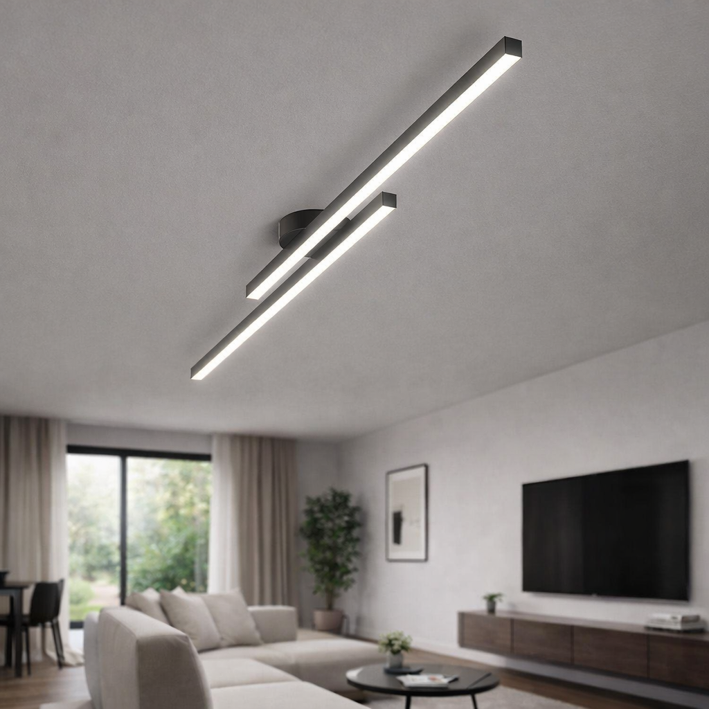 Modern Linear LED Ceiling Light | 60cm 90cm 120cm | 3 Color Dimmable LED