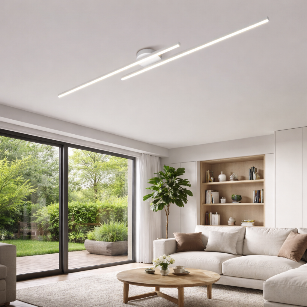 Modern Linear LED Ceiling Light | 60cm 90cm 120cm | 3 Color Dimmable LED