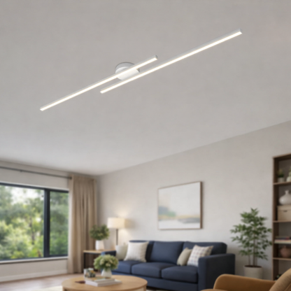 Modern Linear LED Ceiling Light | 60cm 90cm 120cm | 3 Color Dimmable LED