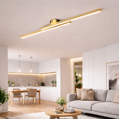 Modern Linear LED Ceiling Light | 60cm 90cm 120cm | 3 Color Dimmable LED
