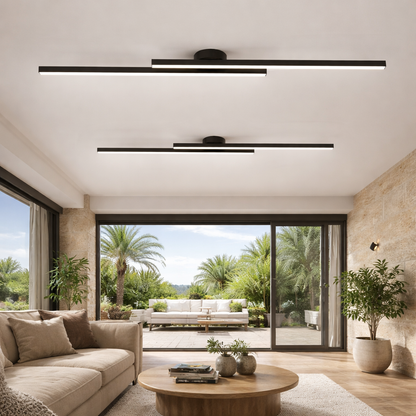 Modern Linear LED Ceiling Light | 60cm 90cm 120cm | 3 Color Dimmable LED