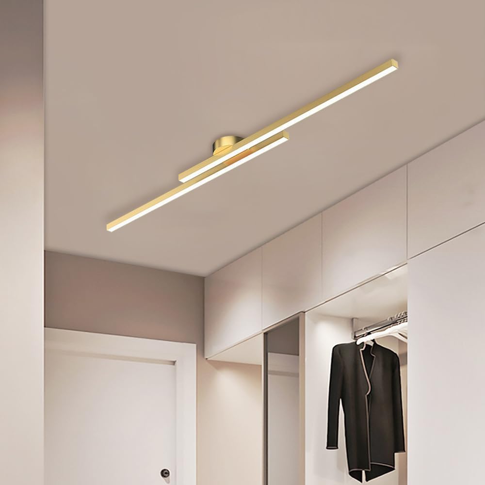 Modern Linear LED Ceiling Light | 60cm 90cm 120cm | 3 Color Dimmable LED