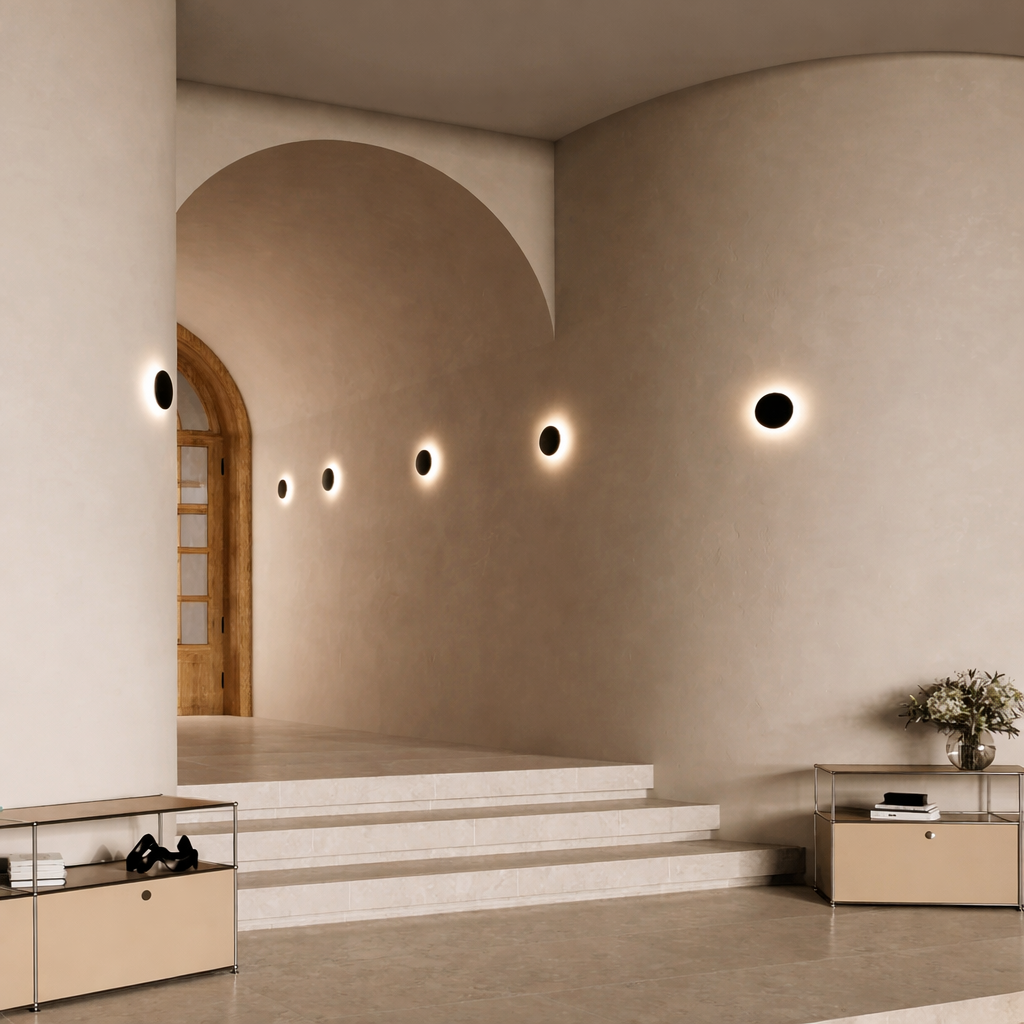 Modern Wall Light Fixture 18cm Metal & Acrylic | Black or White | 110-240V
