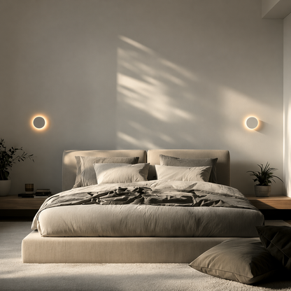 Modern Wall Light Fixture 18cm Metal & Acrylic | Black or White | 110-240V