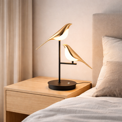 Golden Bird Table Lamp Post Modern | 7 x 21 Inch | 3000K 6000K Iron Acrylic