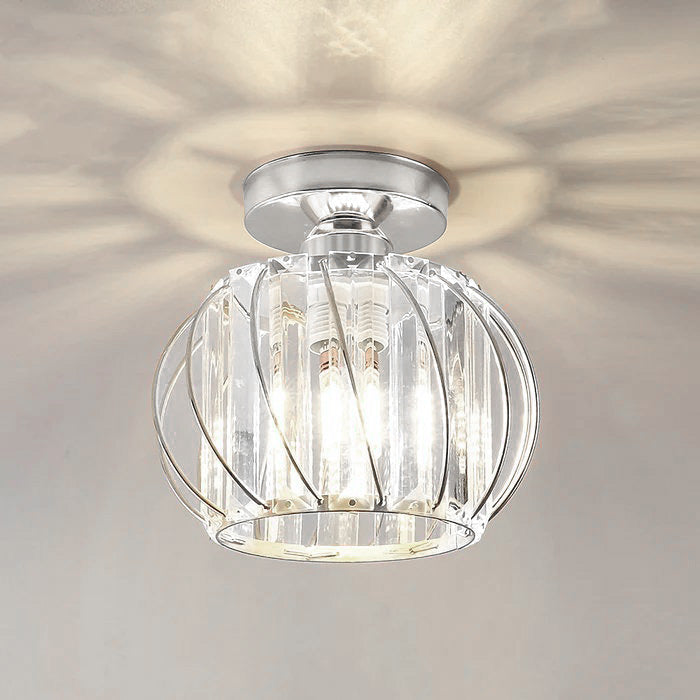 Modern Glass Ceiling Flush Mount Light | 6 to 9 Inch | E27 Gold Black Silver