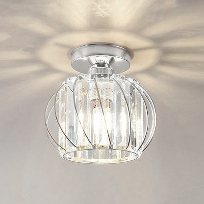 Modern Glass Ceiling Flush Mount Light | 6 to 9 Inch | E27 Gold Black Silver