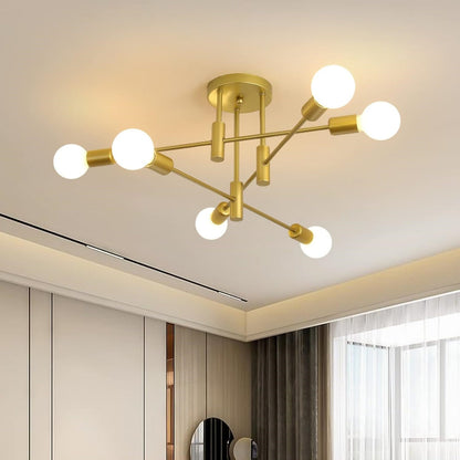 Nordic Black Ceiling Flush Mount Light | 4 6 8 Light | E26 E27 Metal LED